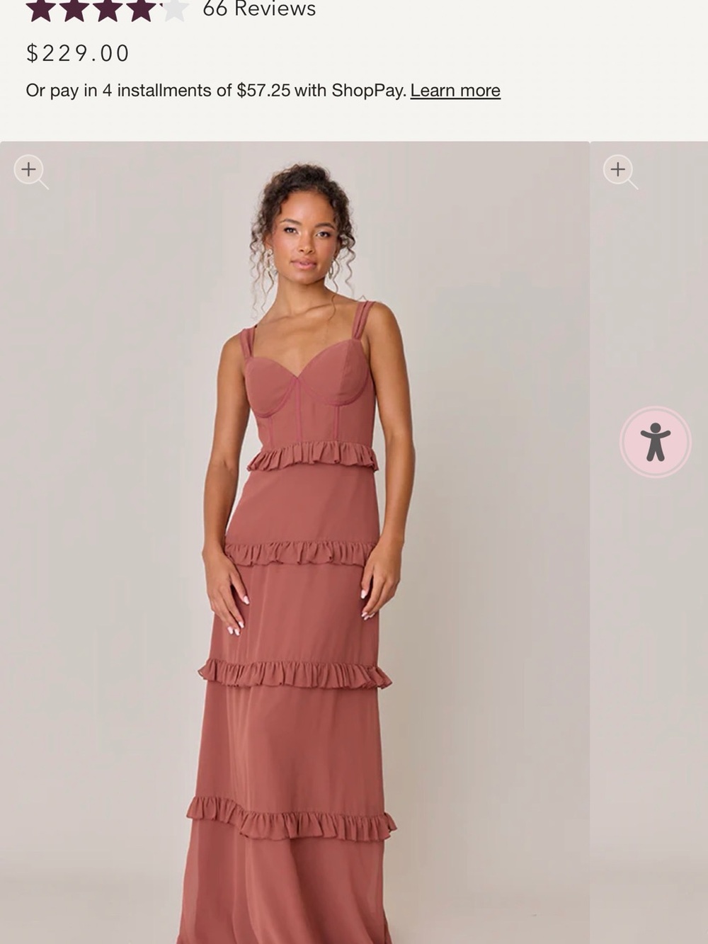 Revelry Rust Ruffle-Tiered Maxi Dress